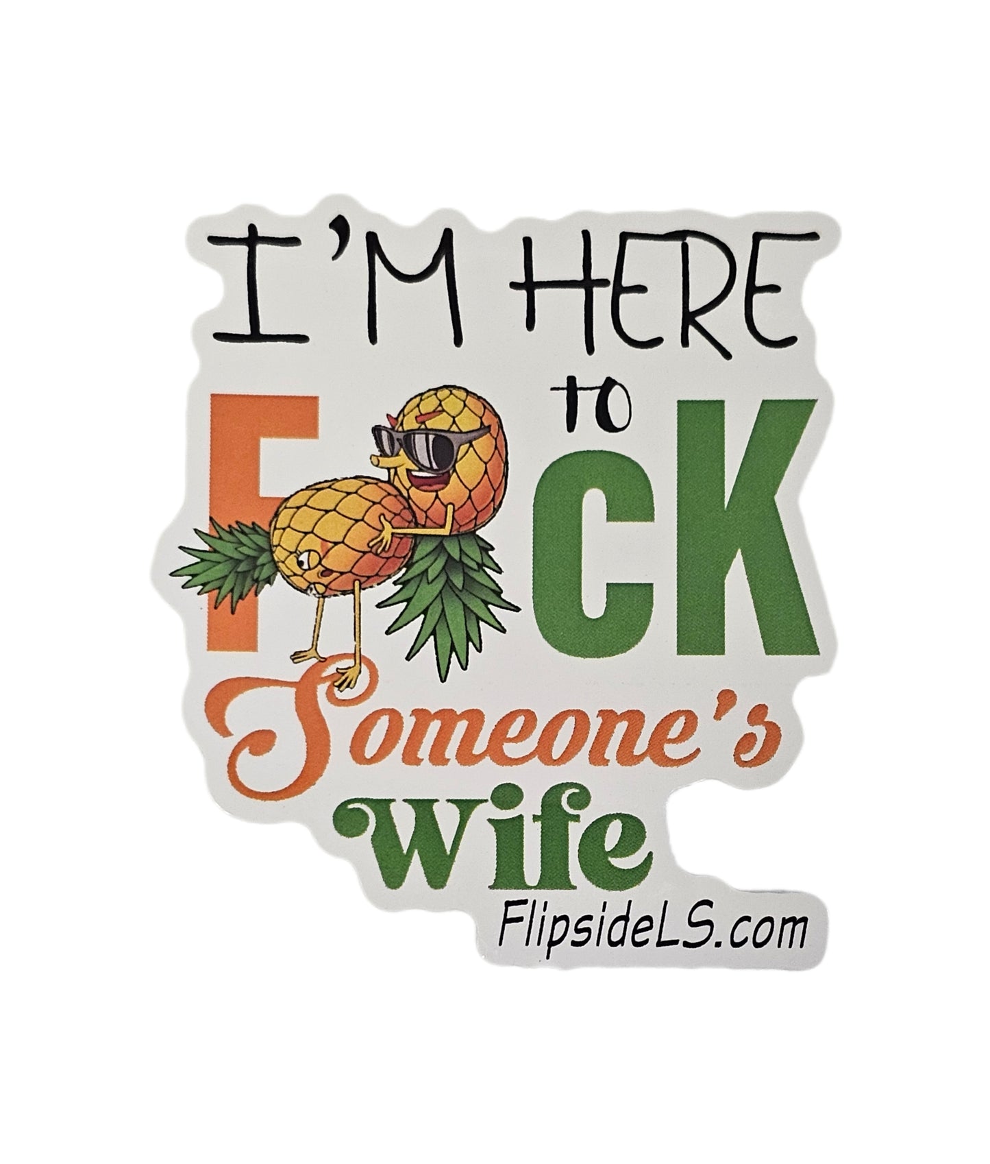 I'm here to F*ck someone's wife sticker